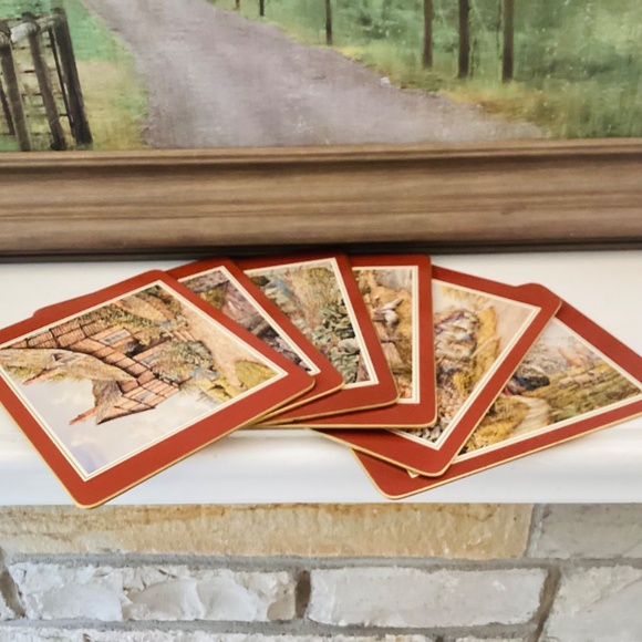 Vintage Cloverleaf Traditional Table Mats Cottages Set Of 6 England Cottagecore - Picture 7 of 15